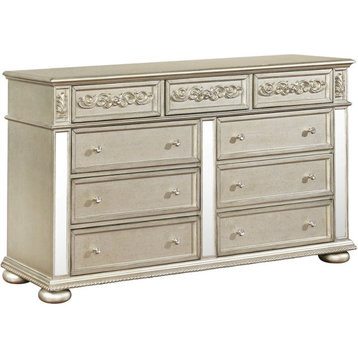 Coaster Traditional 9-Drawer Wood Dresser with Removable Jewelry Tray in Beige