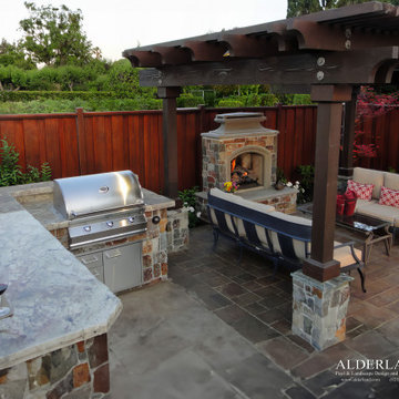 Pleasanton, Black Ave., Small backyard has all the desired key elements.