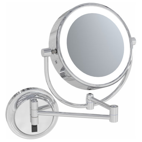 NeoModern LED Lighted Magnified Makeup Mirror--2 Light Colors, Chrome