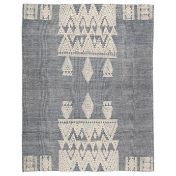 Jaipur Living Torsby Hand-Knotted Tribal Blue and Ivory Area Rug 6'x9'