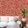 Tiny Flowers Indian Red Wallpaper by Monor Designs, Sample 12"x8"