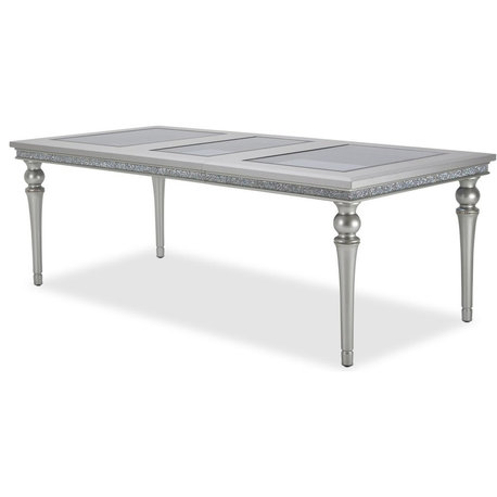 AICO Michael Amini Melrose Plaza 4 Leg Upholstered Dining Table