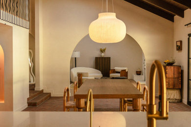 Example of a trendy dining room design in Chicago