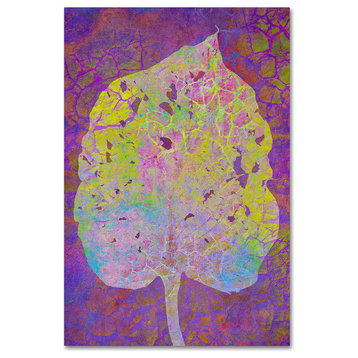 Cora Niele 'Leaf Lemon On Violet' Canvas Art, 16x24