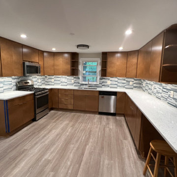 Traditional Kitchen Remodel Done With New Cabinets in a Carmel Color