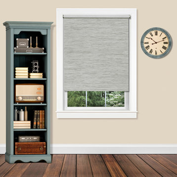 Cordless Privacy Jute Shade Blind, 27"x72" Heather Gray