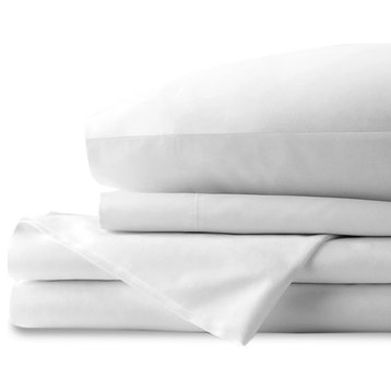 Delilah Home 100% Organic Cotton Bed Sheets, White, King