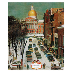 Michigan Avenue Chicago Painting Print On Canvas By John Falter Midcentury Prints And Posters By Marmont Hill