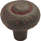 1-1/4 Barringer Striped Brown Ceramic Brass Cabinet Knob - Oil