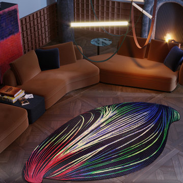 Laser Sun hand-knotted designer rug