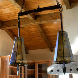 Arrow Pendant with Painting - Pendant Lighting