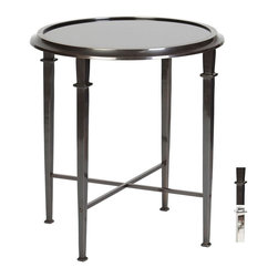 Prima - Eton Accent Table With Inset Granite Top, Dark Bronze - Side Tables And End Tables