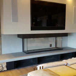 Glass Guillotine Fireplace - Indoor Fireplaces