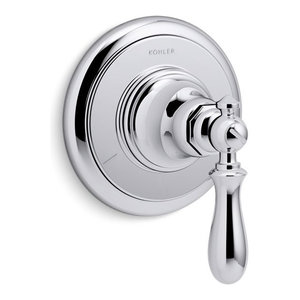 KOHLER K-T13141-3A-CP Pinstripe Pure Bath- or Deck-Mount High-Flow Bath Valve Trim with Cross Handles Valve Not Included Handles Only Polished Chrome