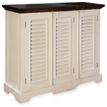Newhall Louver Style Cabinet Solid Mindy Wood Two Tone Finish