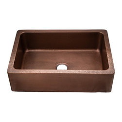 33" Copper Single Bowl Apron Farmhouse Sink - Kitchen Sinks
