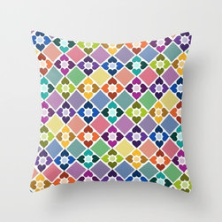 Floral Throw Pillow - Colorful Floral Pattern II by KAPS Studio - Decorative Pillows