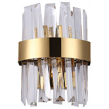 LED Crystal Wall Fixture for bedside., Gold