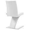 Modern Mesa Dining Chair in White Leatherette and Stainless Steel