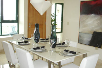Example of a minimalist dining room design in Other