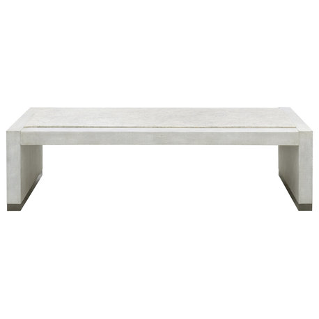 Roseto HMIF72191 Samosata 60"L Raffia wood Cocktail Table - Raffia Palm