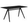 60" Modern Industrial Wood and Metal Dining Table - Black