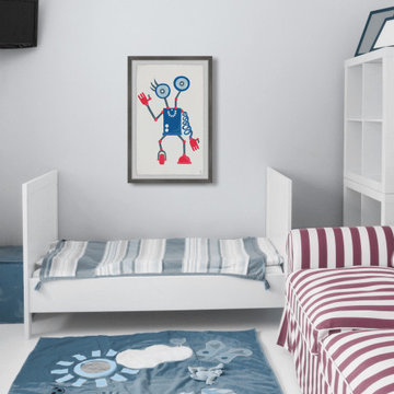 "Quirky Robot" Framed Painting Print