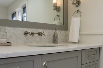 Example of a transitional bathroom design in Philadelphia