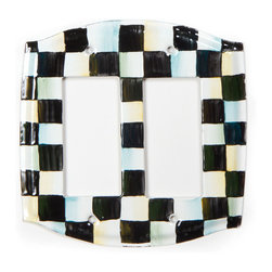 Courtly Check Switch Plate - Double Rocker | MacKenzie-Childs - Switch Plates And Outlet Covers