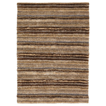 Delight Hand-Tufted Rectangular 9'x13' Area Rug, Brown, Taupe