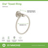Dia Hand Towel Ring with Mounting Hardware, Satin Nickel