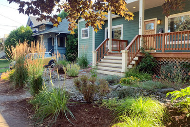 This is an example of an eclectic landscaping in Portland.