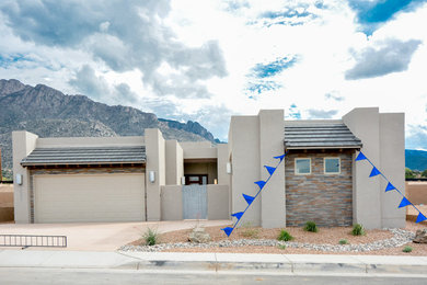 Inspiration for a contemporary exterior home remodel in Albuquerque