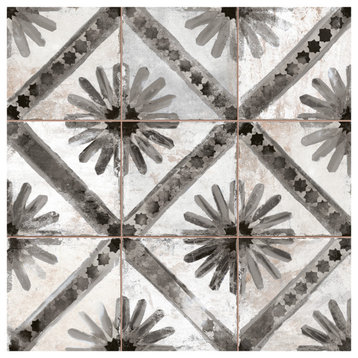 Harmonia Kings Marrakech Black Ceramic Floor and Wall Tile