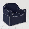 P'kolino Reader Chair Navy Blue with white piping