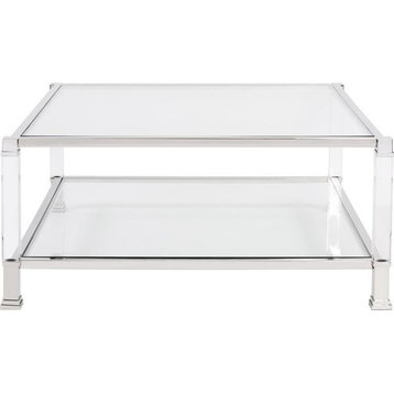 HOWARD ELLIOTT CLARE Coffee Table Cocktail Polished Acrylic Tempered