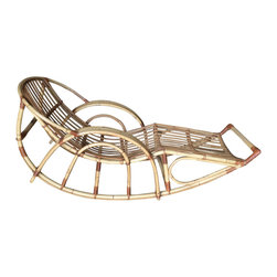 Restored Franco Albini Style "Day Dreaming" Rattan Rocking Lounge Chair - Rocking Chairs