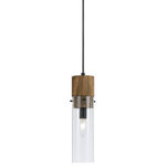 Cal - Cal FX-3583-1P Spheroid - One Light Pendant - Durable wood and glass construction  6 foot cord  Cylindrical glass shade  Ships in one carton    Assembly Required: TRUE