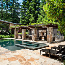 swimming pool with spa