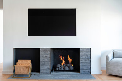 Custom Built Fireplace with Flush TV Niche