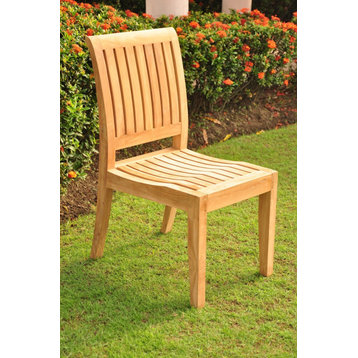 9-Piece Outdoor Teak Set: 60" Square Butterfly Table, 8 Lagos Armless Chairs