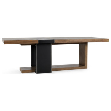 Danica 94" Industrial Reclaimed Oak Wood Dining Table