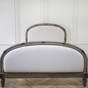 19th Century Louis XVI Style Painted and Upholstered Full Size Bed