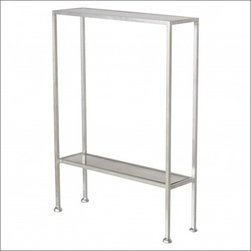 Worlds Away Porter Silver Leaf Narrow Side Table - Dining Tables