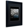 Philippe Hugonnard 'Navy Blue ' Art, Black Frame, Black Matte, 14"x11"