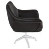Modern Mala Swivel Chair Soft Leatherette Upholstery Stainless Steel Base, Black