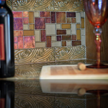Iridescent Glass Tile Backsplash