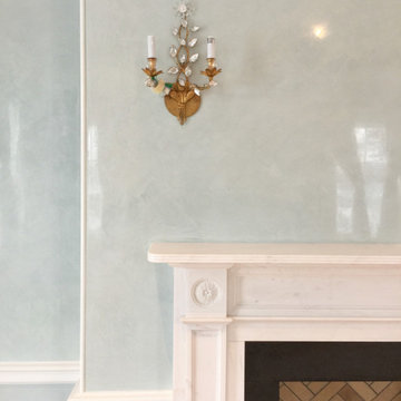 Polished Pale Blue Venetian Plaster