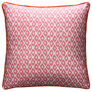 Diamond Print Outdoor Throw Pillow | Andrew Martin Gypsum, Pink