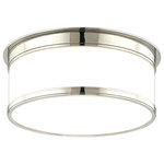 Hudson Valley Lighting - Geneva, 12" Flush Mount, Polished Nickel Finish, Opal Glossy Glass Shade - Sleek vintage style and premium craftsmanship combine in the Geneva collection. We use exacting techniques to craft Geneva's metal rings with flawless step details. The glossy outer layer of the heavy opal glass gives added polish, while the translucent inner layer evenly diffuses bright light. A twist-and-lock design conceals all mounting hardware for an especially sleek appearance.